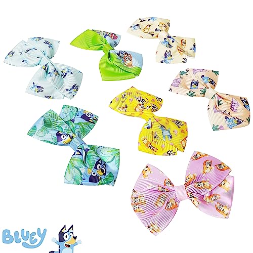 LUV HER Bluey Hair Bows 7pcs Set for Girls