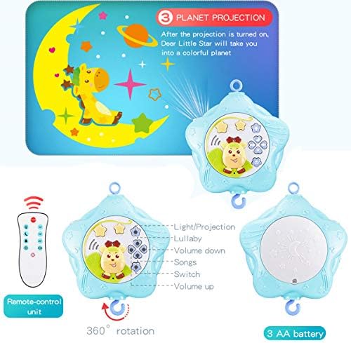 Caterbee Baby Crib Mobile with Light and Music