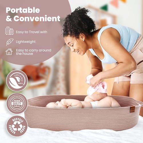 PeraBella XL Baby Changing Basket for Dresser Top