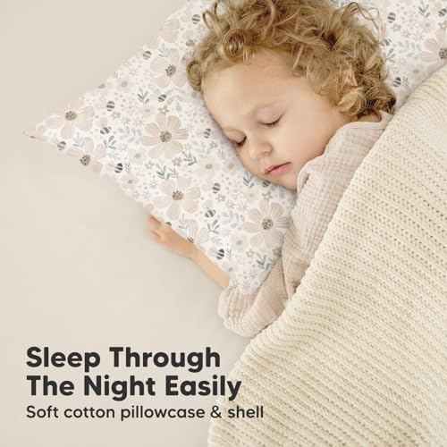 KeaBabies Toddler Pillow with Flora Vale Case