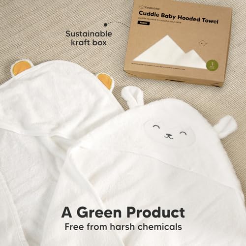 KeaBabies Hooded Baby Towel - Bamboo Viscose 35x35 Soft Absorbent