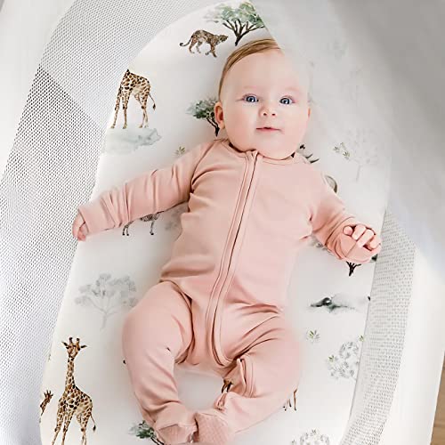 GRSSDER Stretch Fitted Bassinet Sheet Set 2 Pack