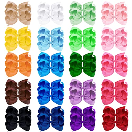 Oaoleer 40Pcs 45 Inch Hair Bows Clips Grosgrain Ribbon