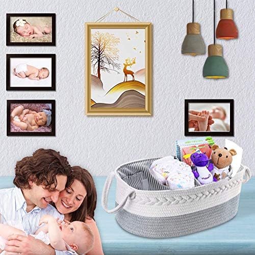 Lzellah Baby Diaper Caddy Organizer with 8 Pockets and 2 Dividers