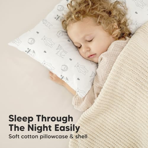 KeaBabies Jumbo Toddler Pillow with Case - Soft Organic Cotton