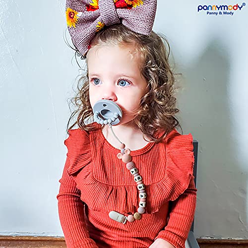 Panny Mody Pacifier Clip with Name and Mouse Head Design