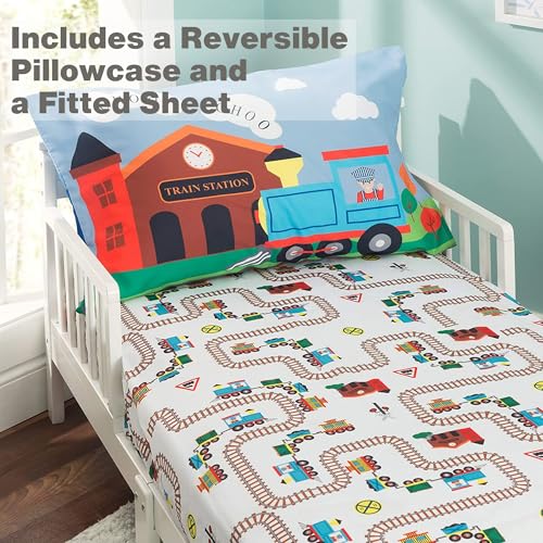 EVERYDAY KIDS Choo Choo Train Toddler Sheet Set - 2 Piece