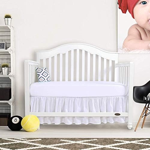 Crib Bed Skirt Dust Ruffle 100 Natural Cotton 14 Drop