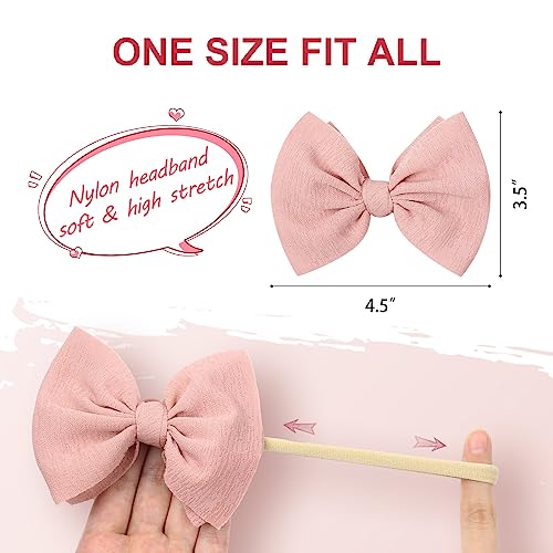 YanJie 45 Nylon Bow Headbands for Baby Girls - 10 Pieces