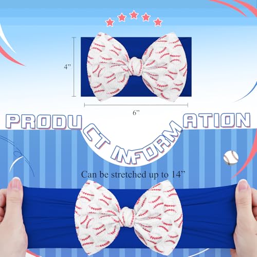 YanJie 6 Baseball Bow Headband for Girls