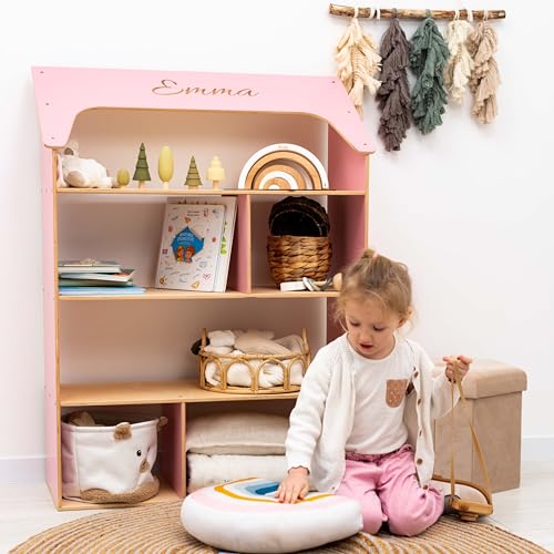 Enjoy The Wood Wooden Dollhouse Bookcase - Pink