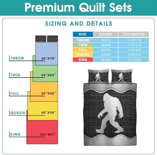 Bigfoot Quilt Set - Grey Silver Duvet Cover Set