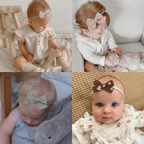 Fancy Clouds 14pcs Stretchy Hair Bows and Headbands for Babies