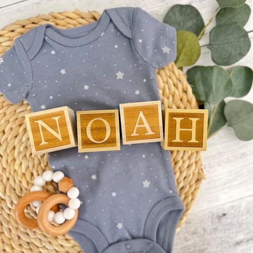 Custom Engraved Name Blocks for Baby