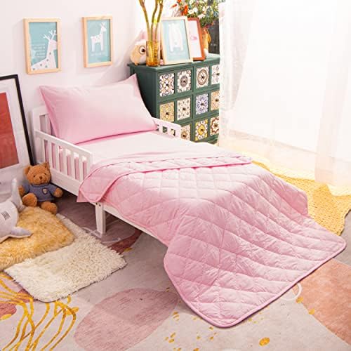 NTBAY Toddler Bedding Set - 4 Piece Pink