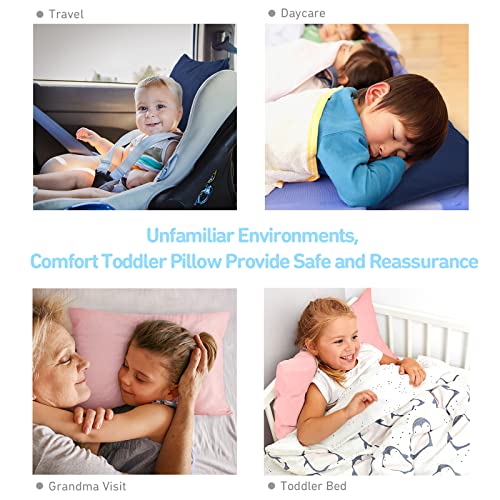 Babebay Toddler Pillow - 13X18 Soft Pink Sleep Pillow for Kids