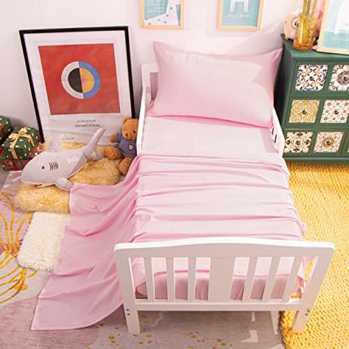 NTBAY Toddler Bedding Set - 4 Piece Pink