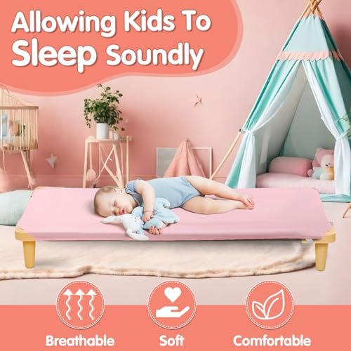 RowinsyDD 2 Pcs Pink Microfiber Cot Sheets 23x51