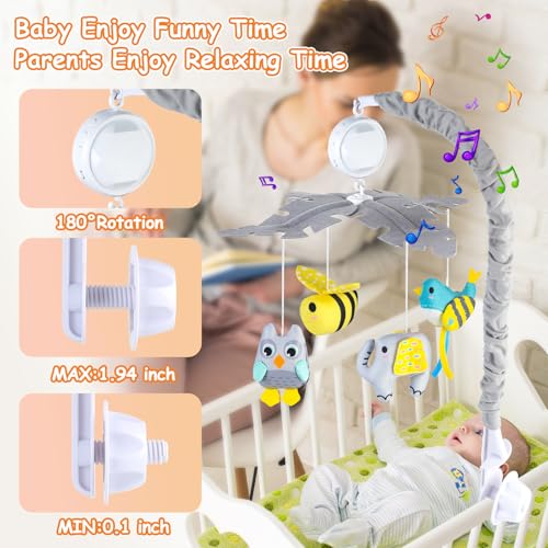 Baby Crib Mobile with Music Lights and Remote Control 1
