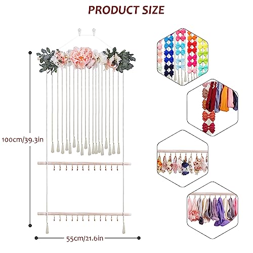 Cherrboll Hair Bow Holder for Girls 24 Hooks Organizer