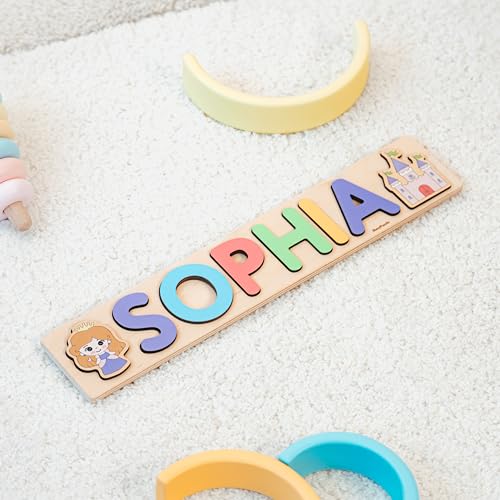 Personalized Wooden Name Puzzle With Knobs For Toddlers