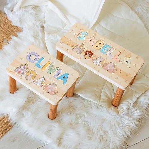 Personalized Name Wooden Toddler Stool