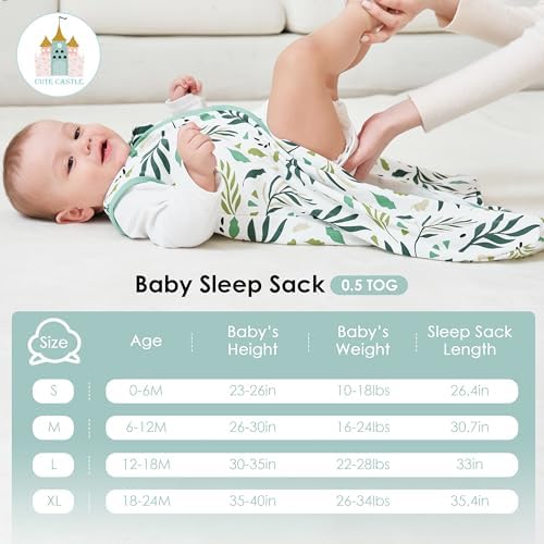 Cute Castle 3-Pack Sleep Sack 0-6 Months 100 Cotton