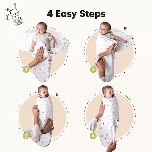 KeaBabies 3-Pack Organic Sleep Sacks for Newborns 0-3 Months