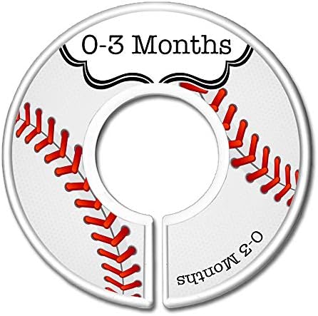 CarrieDee Baseball Nursery Closet Dividers Set of 6