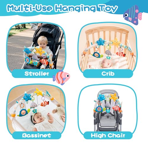 Jollybaby Starfish Musical Bassinet Bouncer Toy