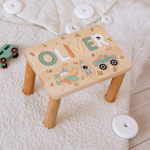 Personalized Name Wooden Toddler Stool
