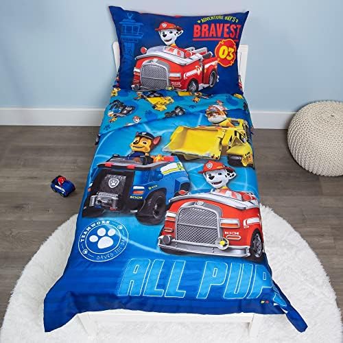 Paw Patrol Calling All Pups 4-Piece Toddler Bedding Set - Blue