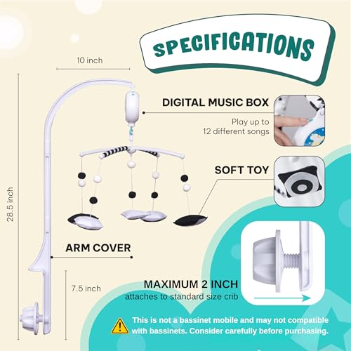 EverLove Montessori Mobile Baby Crib - Visual Stimulation Lullaby Music 1