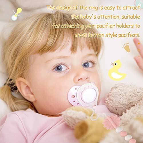 Patelai 15-Pack Transparent Silicone Pacifier Clips Holder