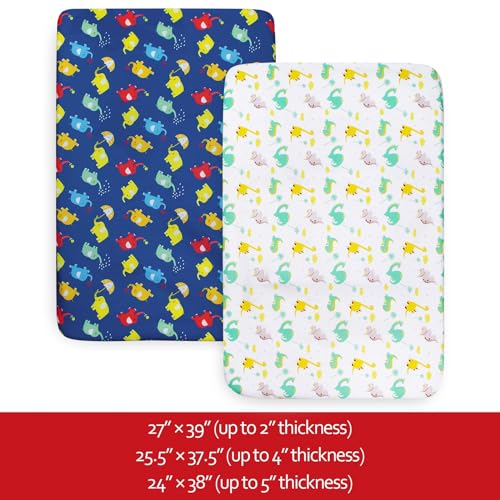 Moonsea Pack and Play Sheets for Boys Dinosaur Elephant