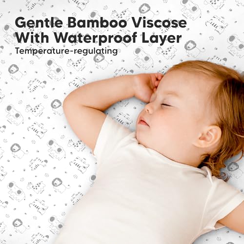 KeaBabies 2-Pack Waterproof Pack and Play Sheets - 38 x 26 Viscose Bamboo