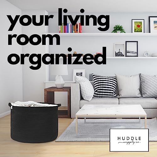 Huddle Supply Co Large Woven Rope Storage Basket 2PCs