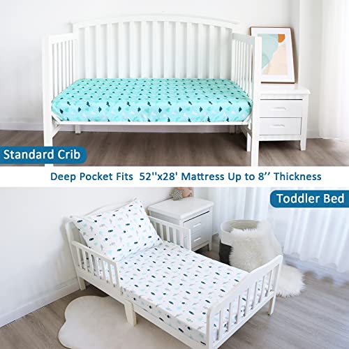 SPRINGSPIRIT Crib Sheets 2-Pack Dinosaur Ocean Print