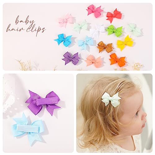 50PCS 2-Inch Baby Hair Clips with Grosgrain Bows
