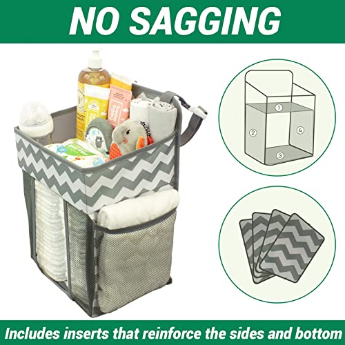 Babywards Hanging Diaper Caddy - 2 Compartments 3 Mesh Pockets