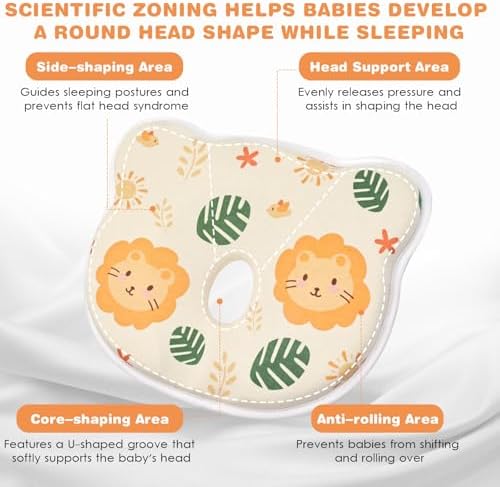 Eureka Baby Memory Foam Head Shaping Pillow for Infants Pink