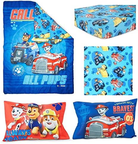 Paw Patrol Calling All Pups 4-Piece Toddler Bedding Set - Blue