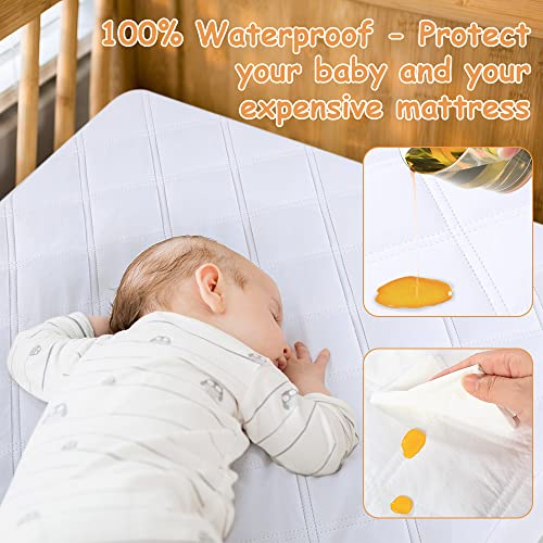 Yoofoss Waterproof Crib Mattress Protector 2 Pack