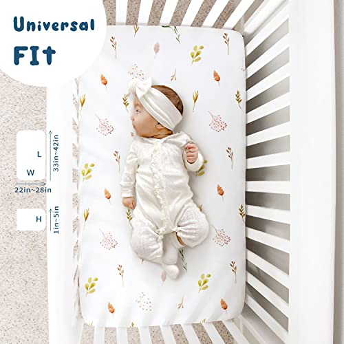 GRSSDER Stretchy Ultra Soft Jersey Knit Pack n Play Sheets Set 2 1