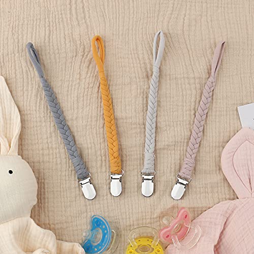 Sugee Pacifier Clip Holder 4 Pack Universal Braided Leash