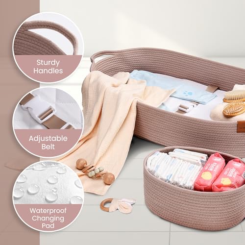 PeraBella XL Baby Changing Basket for Dresser Top