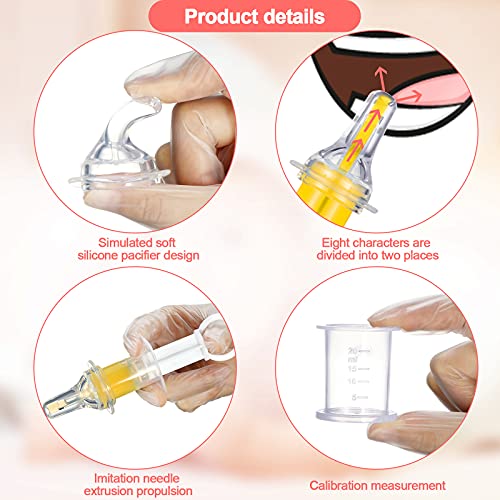 Nuanchu 3 Pcs Baby Feeding Syringe with Nipple and Pacifier