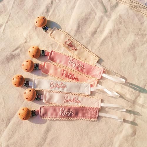 Custom Pacifier Clip With Name 6 Inch L