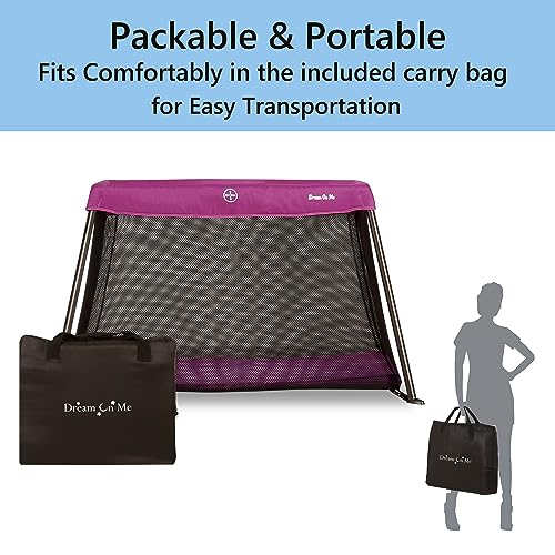 Dream On Me Travel Light Playard Pink