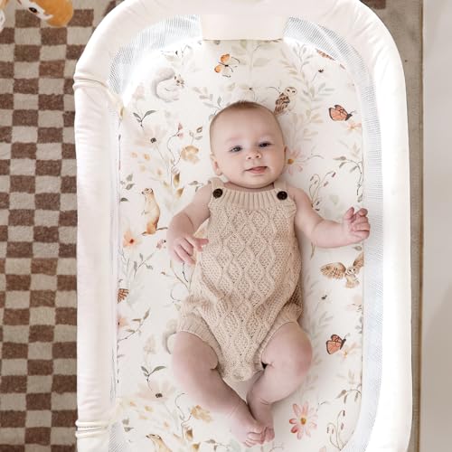 GRSSDER Stretchy Bassinet Sheet Set 2 Pack Blush Pink